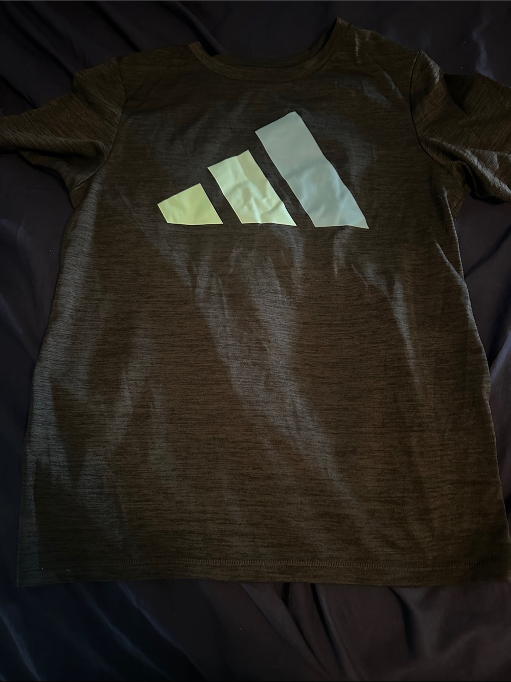 adidas kids Black Short-Sleeve Tee with Light Green Logo